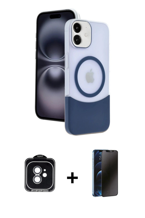 ieg™ iPhone 11 Kılıf Kozmos Form Özel Seri - Siyah 3D Antistatik Hayalet Cam Ekran Koruyucu + Yeşil