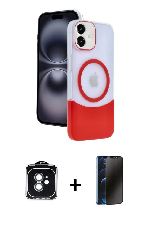 ieg™ iPhone 11 Kılıf Kozmos Form Özel Seri - Siyah 3D Antistatik Hayalet Cam Ekran Koruyucu + Yeşil