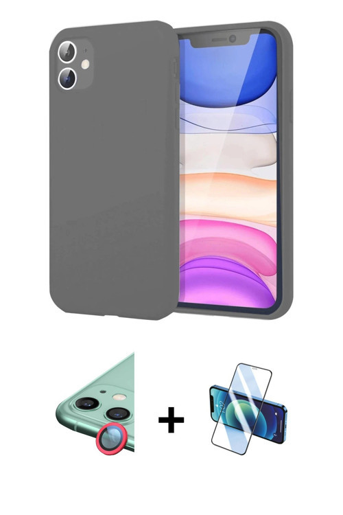 iPhone 11 Kılıf Kozmos Yansıma Özel Seri - Siyah 3D Antistatik Seramik Nano Ekran Koruyucu + Kı