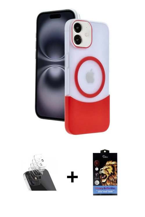ieg™ iPhone 11 Kılıf Kozmos Form Özel Seri - Siyah Buffer Hayalet Cam Ekran Koruyucu + Şeffaf Kamera