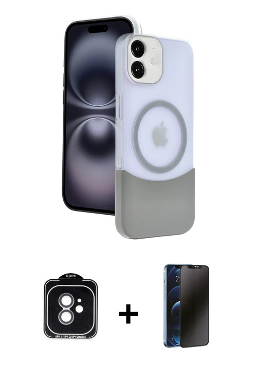 ieg™ iPhone 11 Kılıf Kozmos Form Özel Seri - Siyah 3D Antistatik Hayalet Cam Ekran Koruyucu + Yeşil