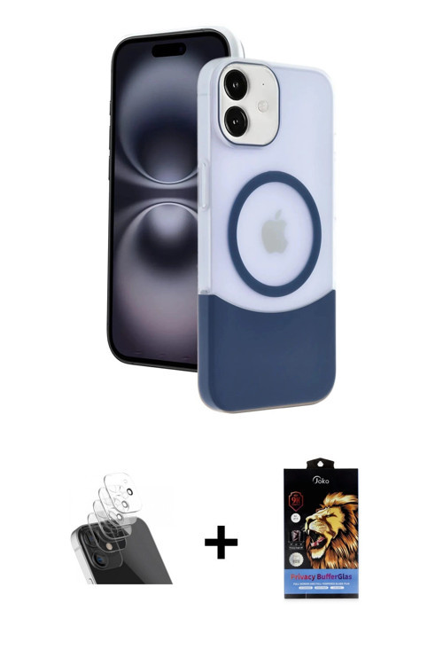 ieg™ iPhone 11 Kılıf Kozmos Form Özel Seri - Siyah Buffer Hayalet Cam Ekran Koruyucu + Şeffaf Kamera