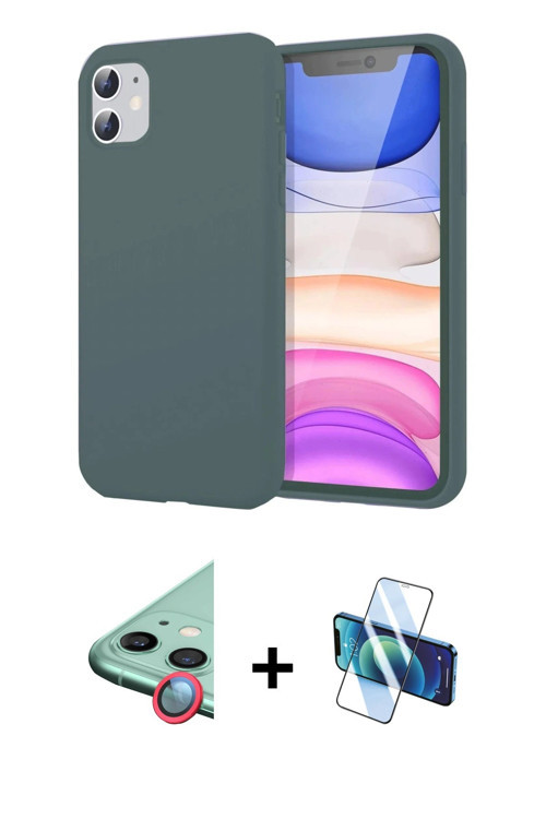 iPhone 11 Kılıf Kozmos Yansıma Özel Seri - Siyah 3D Antistatik Seramik Nano Ekran Koruyucu + Kı