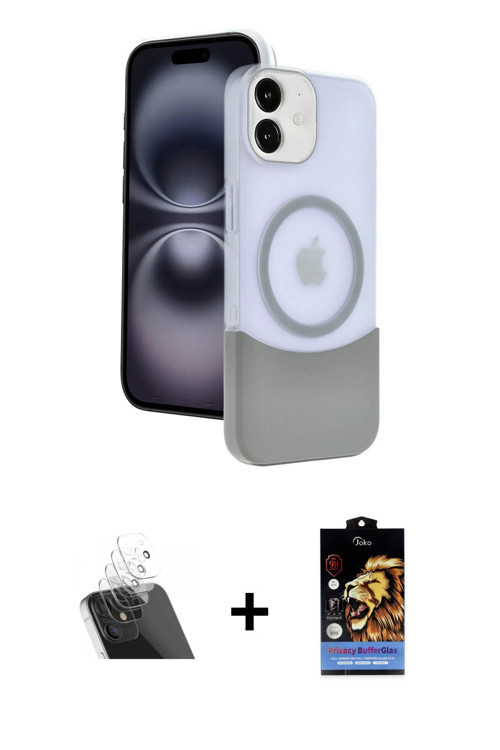 ieg™ iPhone 11 Kılıf Kozmos Form Özel Seri - Siyah Buffer Hayalet Cam Ekran Koruyucu + Şeffaf Kamera