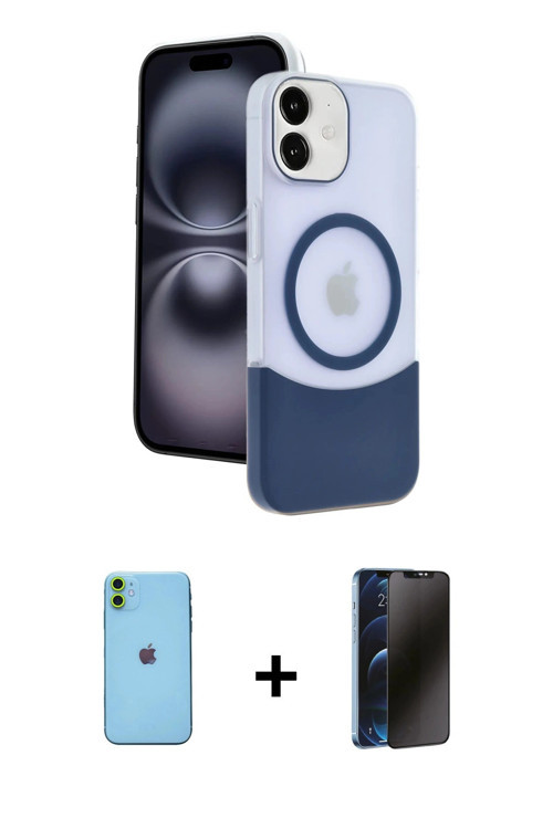 ieg™ iPhone 11 Kılıf Kozmos Form Özel Seri - Siyah 3D Antistatik Hayalet Cam Ekran Koruyucu + Yeşil
