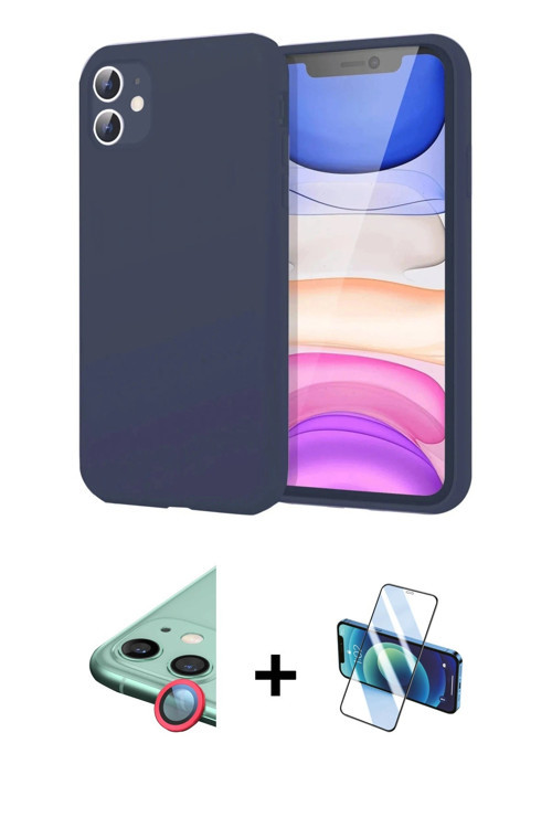 iPhone 11 Kılıf Kozmos Yansıma Özel Seri - Siyah 3D Antistatik Seramik Nano Ekran Koruyucu + Kı