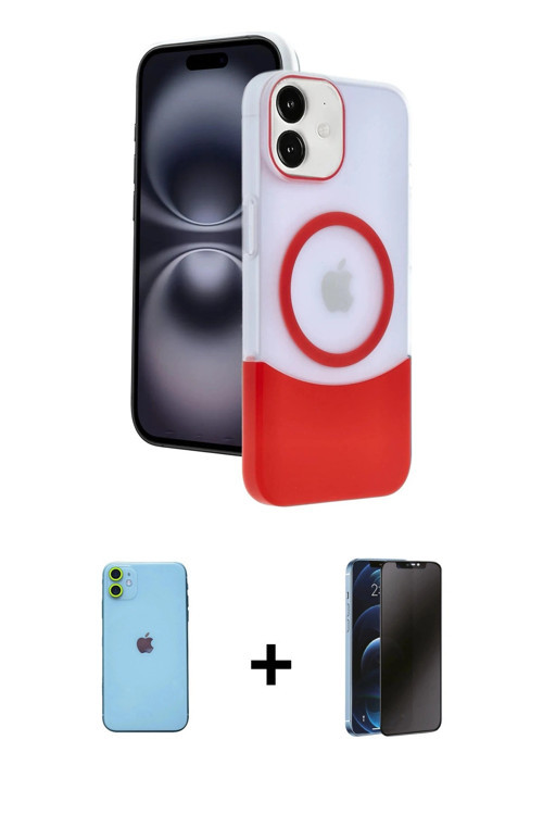 ieg™ iPhone 11 Kılıf Kozmos Form Özel Seri - Siyah 3D Antistatik Hayalet Cam Ekran Koruyucu + Yeşil
