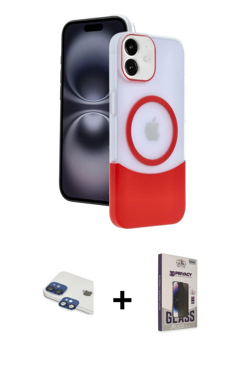ieg™ iPhone 11 Kılıf Kozmos Form Özel Seri - Siyah Bilvis Hayalet Cam Ekran Koruyucu + Lacivert Pers