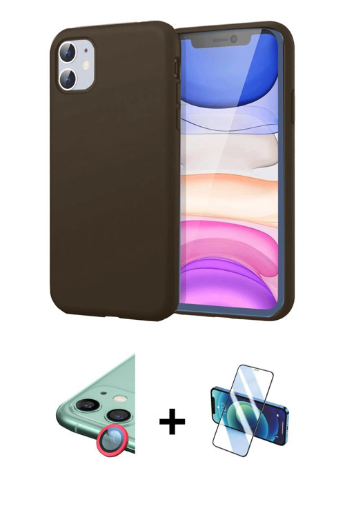 iPhone 11 Kılıf Kozmos Yansıma Özel Seri - Siyah 3D Antistatik Seramik Nano Ekran Koruyucu + Kı