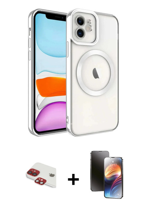 iPhone 11 Kılıf Nova Işık Özel Seri - Siyah 3D Antistatik Mat Seramik Nano Ekran Koruyucu + Kır