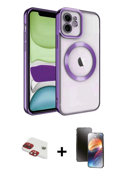 iPhone 11 Kılıf Nova Işık Özel Seri - Siyah 3D Antistatik Mat Seramik Nano Ekran Koruyucu + Kır