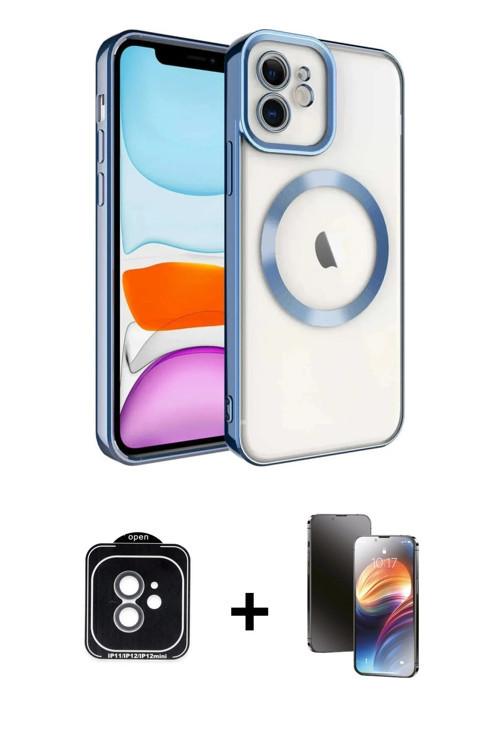 iPhone 11 Kılıf Nova Işık Özel Seri - Siyah 3D Antistatik Mat Seramik Nano Ekran Koruyucu + Yeş