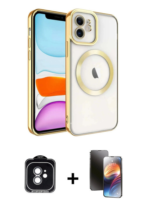 iPhone 11 Kılıf Nova Işık Özel Seri - Siyah 3D Antistatik Mat Seramik Nano Ekran Koruyucu + Yeş