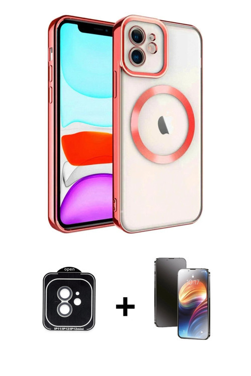 iPhone 11 Kılıf Nova Işık Özel Seri - Siyah 3D Antistatik Mat Seramik Nano Ekran Koruyucu + Yeş
