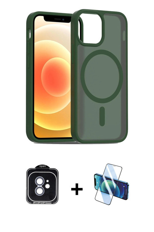iPhone 11 Kılıf Siluet Minimal Prime - Siyah 3D Antistatik Seramik Nano Ekran Koruyucu + Mavi P