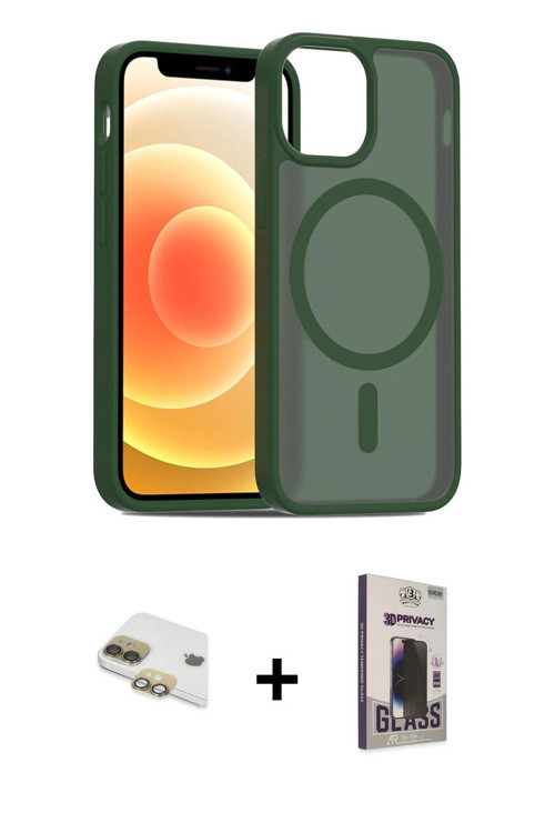 iPhone 11 Kılıf Siluet Minimal Prime - Siyah Bilvis Hayalet Cam Ekran Koruyucu + Gold Pers Alüm