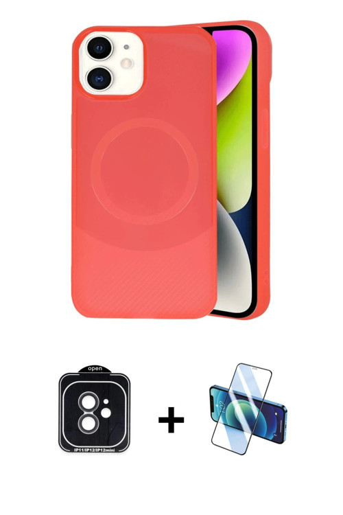 iPhone 11 Kılıf Ufuk Serisi - Siyah 3D Antistatik Cam Ekran Koruyucu + Siyah PVD Metal Kamera L