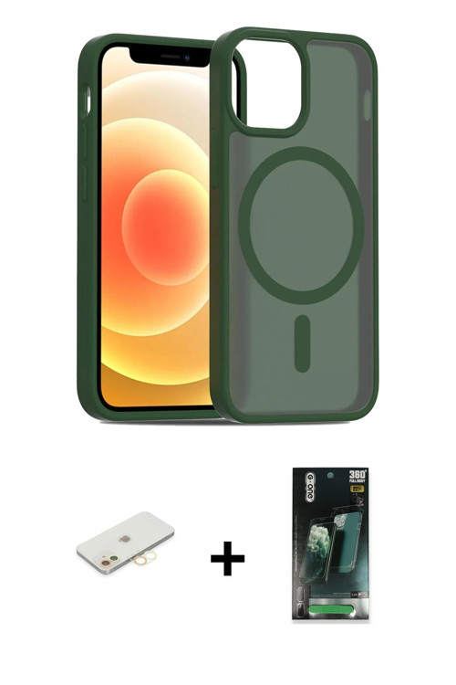 iPhone 11 Kılıf Siluet Minimal Prime - Şeffaf 360 Full Body Arka Koruyucu + Sarı Renkli Kamera