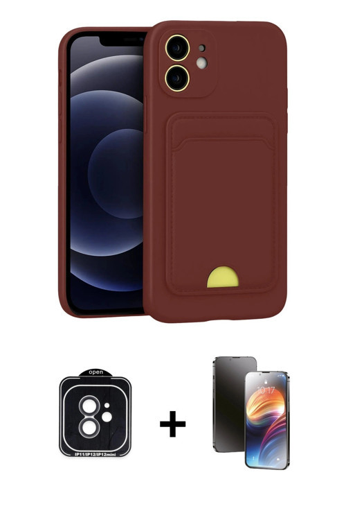 iPhone 11 Kılıf Vadi Çizgi Prime - Siyah 3D Antistatik Mat Seramik Nano Ekran Koruyucu + Siyah