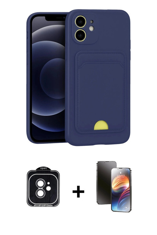 iPhone 11 Kılıf Vadi Çizgi Prime - Siyah 3D Antistatik Mat Seramik Nano Ekran Koruyucu + Siyah