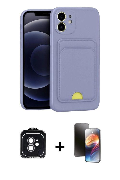 ieg™ iPhone 11 Kılıf Vadi Çizgi Prime - Siyah 3D Antistatik Mat Seramik Nano Ekran Koruyucu + Siyah
