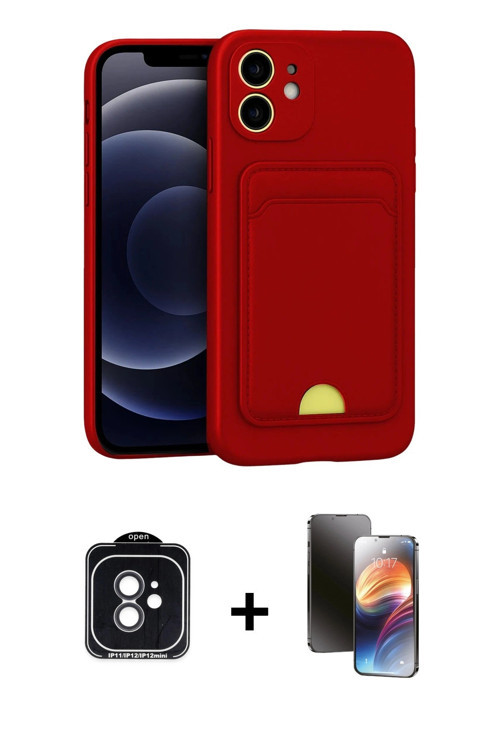 iPhone 11 Kılıf Vadi Çizgi Prime - Siyah 3D Antistatik Mat Seramik Nano Ekran Koruyucu + Siyah