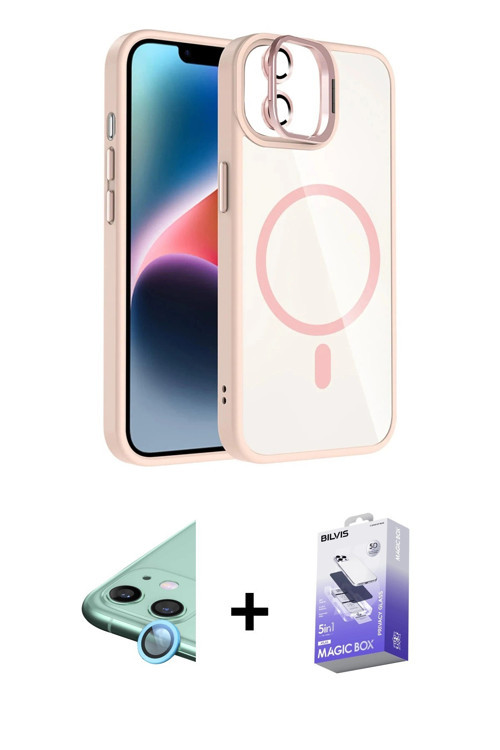 iPhone 11 Kılıf Yadigar Asil Koleksiyonu - Siyah Bilvis 5in1 5D Magic Hayalet Cam Ekran Koruyuc
