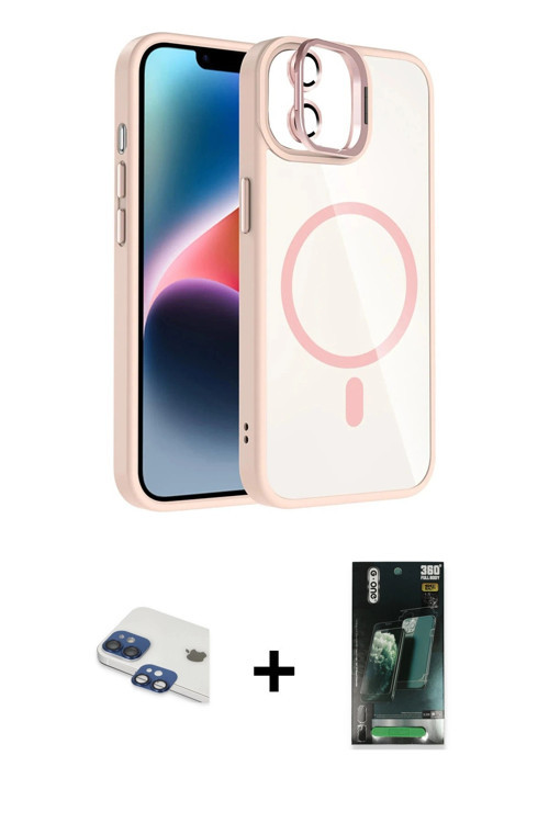 iPhone 11 Kılıf Yadigar Asil Koleksiyonu - Siyah 360 Mat Full Body Arka Koruyucu + Lacivert Per