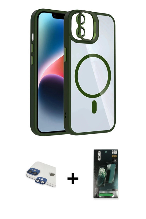 iPhone 11 Kılıf Yadigar Asil Koleksiyonu - Siyah 360 Mat Full Body Arka Koruyucu + Lacivert Per