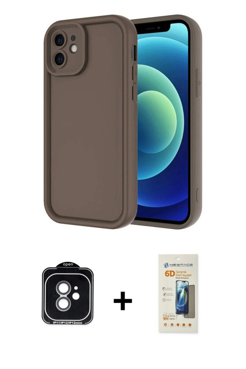 iPhone 11 Kılıf Yankı Yansıma Özel Seri - Siyah 6D Mat Seramik Hayalet Nano Ekran Koruyucu + Ye