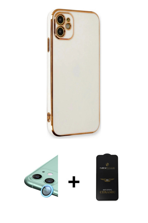 ieg™ iPhone 11 Kılıf Yankı Serisi - Siyah 6D Antistatik Mat Seramik Hayalet Nano Ekran Koruyucu + Ma