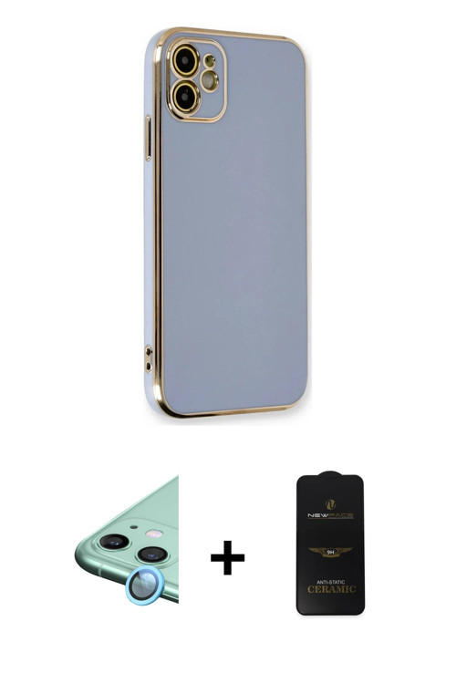 ieg™ iPhone 11 Kılıf Yankı Serisi - Siyah 6D Antistatik Mat Seramik Hayalet Nano Ekran Koruyucu + Ma