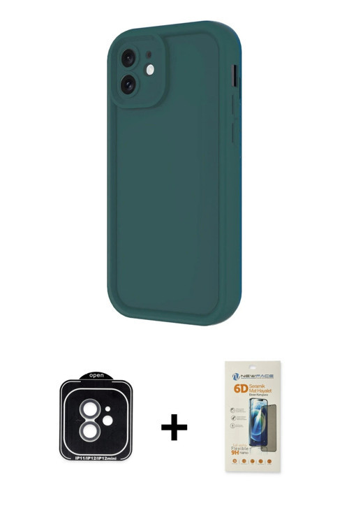 iPhone 11 Kılıf Yankı Yansıma Özel Seri - Siyah 6D Mat Seramik Hayalet Nano Ekran Koruyucu + Ye