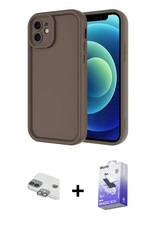 iPhone 11 Kılıf Yankı Yansıma Özel Seri - Siyah Bilvis 5in1 5D Magic Hayalet Cam Ekran Koruyucu