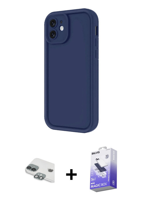 iPhone 11 Kılıf Yankı Yansıma Özel Seri - Siyah Bilvis 5in1 5D Magic Hayalet Cam Ekran Koruyucu