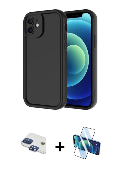 iPhone 11 Kılıf Yankı Yansıma Özel Seri - Siyah 3D Antistatik Seramik Nano Ekran Koruyucu + Lac