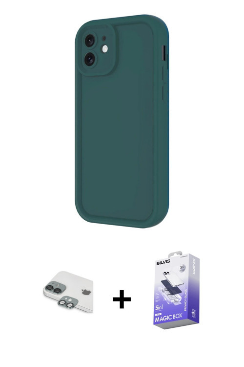 iPhone 11 Kılıf Yankı Yansıma Özel Seri - Siyah Bilvis 5in1 5D Magic Hayalet Cam Ekran Koruyucu