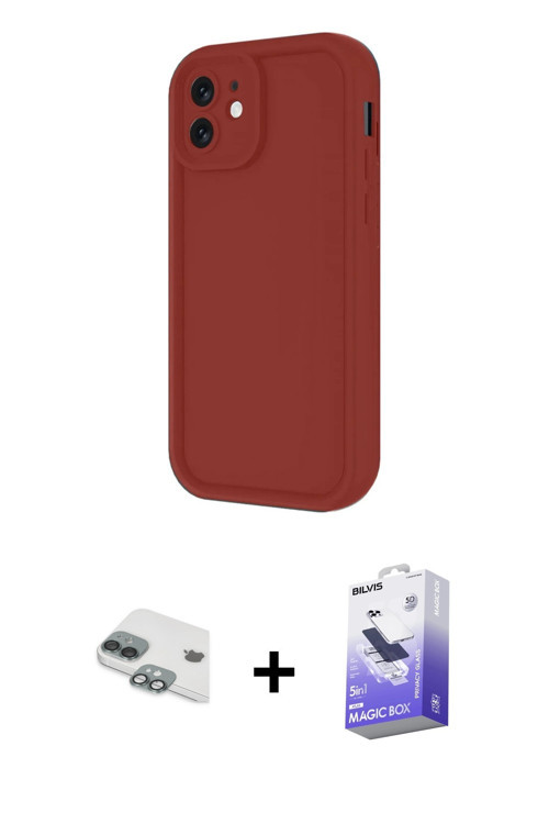 iPhone 11 Kılıf Yankı Yansıma Özel Seri - Siyah Bilvis 5in1 5D Magic Hayalet Cam Ekran Koruyucu