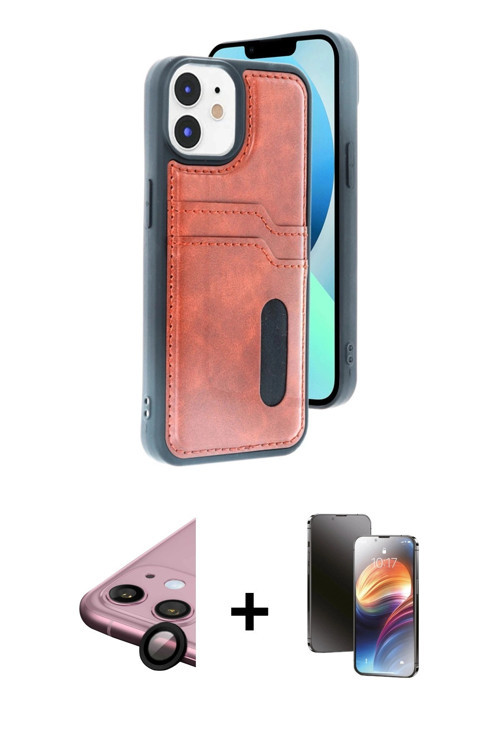 ieg™ iPhone 11 Kılıf Yörünge Işık Serisi - Siyah 3D Antistatik Mat Seramik Nano Ekran Koruyucu + Siy