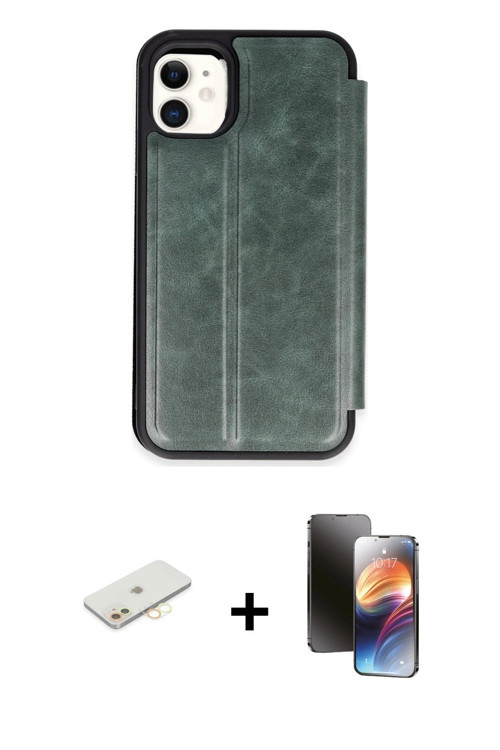ieg™ iPhone 11 Kılıf Zirve Yansıma Serisi - Siyah 3D Antistatik Mat Seramik Nano Ekran Koruyucu + Sa