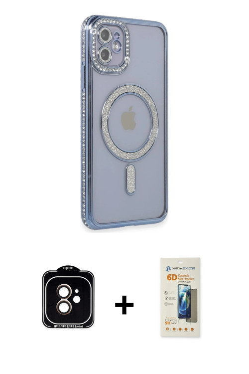 ieg™ iPhone 11 Kılıf Zirve Doku Prime - Siyah 6D Mat Seramik Hayalet Nano Ekran Koruyucu + Turuncu P