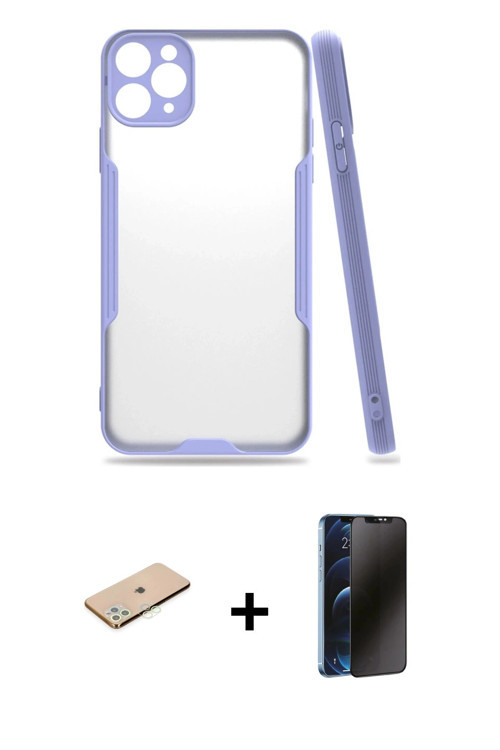 ieg™ iPhone 11 Pro Kılıf Atlas Asil Serisi - Siyah 3D Antistatik Hayalet Cam Ekran Koruyucu + Yeşil