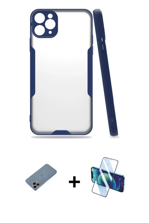 ieg™ iPhone 11 Pro Kılıf Atlas Asil Serisi - Siyah 3D Antistatik Seramik Nano Ekran Koruyucu + Gökku
