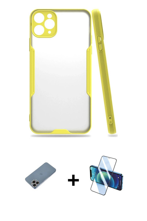 ieg™ iPhone 11 Pro Kılıf Atlas Asil Serisi - Siyah 3D Antistatik Seramik Nano Ekran Koruyucu + Gökku