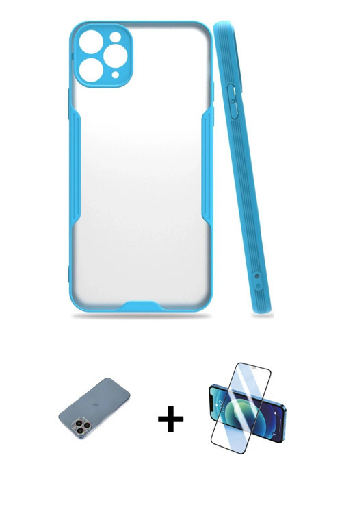 ieg™ iPhone 11 Pro Kılıf Atlas Asil Serisi - Siyah 3D Antistatik Seramik Nano Ekran Koruyucu + Gökku