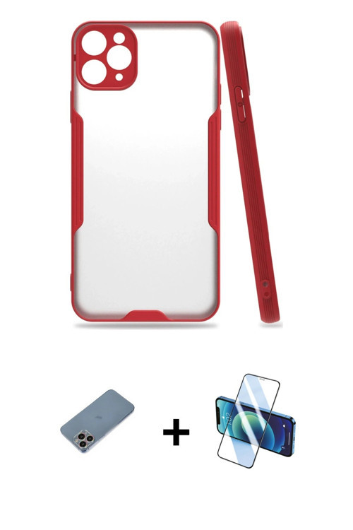 ieg™ iPhone 11 Pro Kılıf Atlas Asil Serisi - Siyah 3D Antistatik Seramik Nano Ekran Koruyucu + Gökku