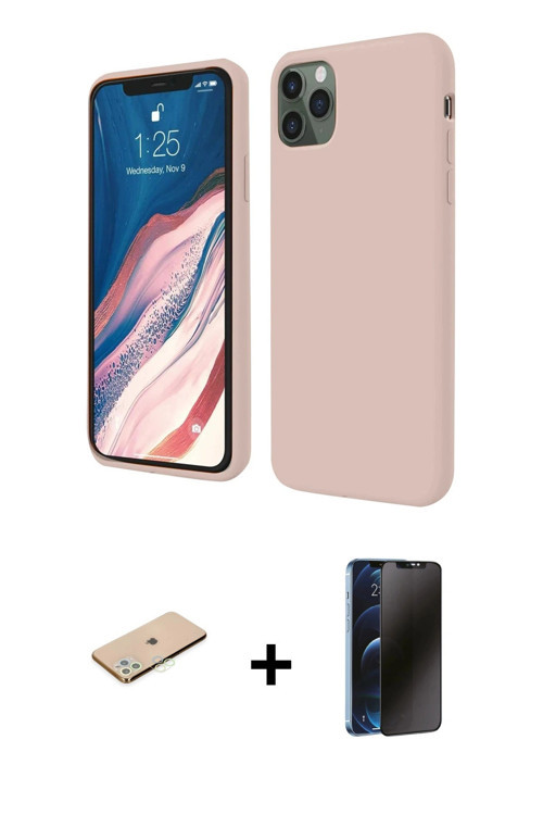 ieg™ iPhone 11 Pro Kılıf Kozmos Yansıma Özel Seri - Siyah 3D Antistatik Hayalet Cam Ekran Koruyucu +