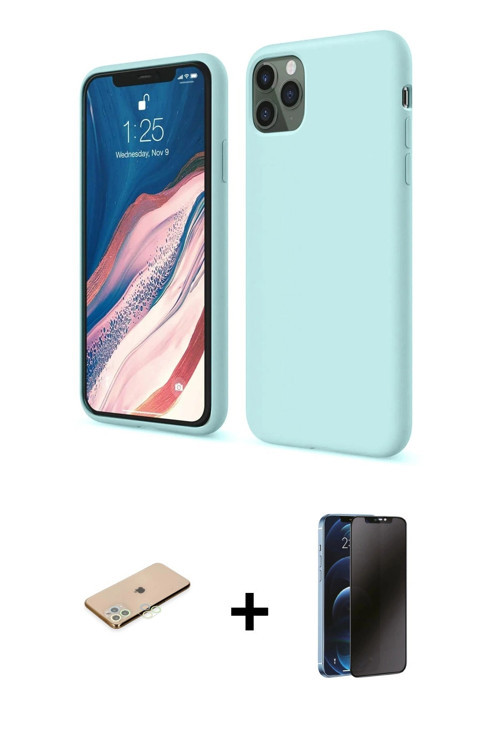 ieg™ iPhone 11 Pro Kılıf Kozmos Yansıma Özel Seri - Siyah 3D Antistatik Hayalet Cam Ekran Koruyucu +