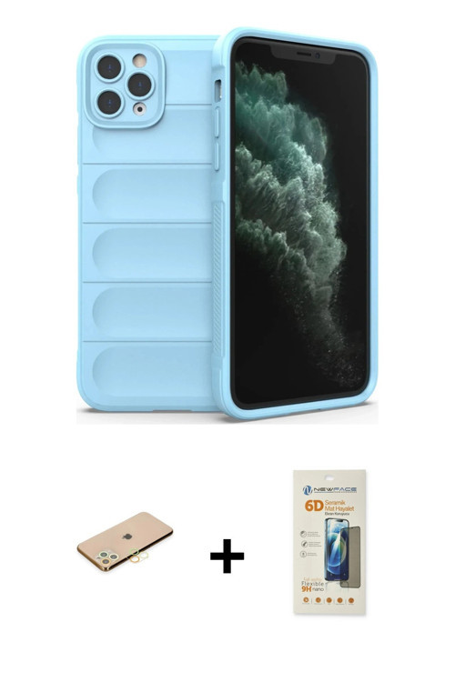 ieg™ iPhone 11 Pro Kılıf Atlas Koleksiyonu - Siyah 6D Mat Seramik Hayalet Nano Ekran Koruyucu + Pemb