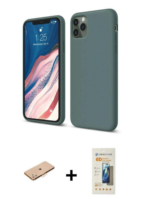 ieg™ iPhone 11 Pro Kılıf Kozmos Yansıma Özel Seri - Siyah 6D Mat Seramik Hayalet Nano Ekran Koruyucu